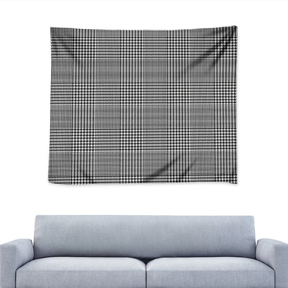 Black And White Glen Plaid Print Tapestry