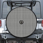 Black And White Glen Plaid Print Tire Cover With Camera Hole