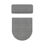 Black And White Glen Plaid Print Toilet Lid And Tank Cover Set