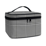Black And White Glen Plaid Print Travel Makeup Bag
