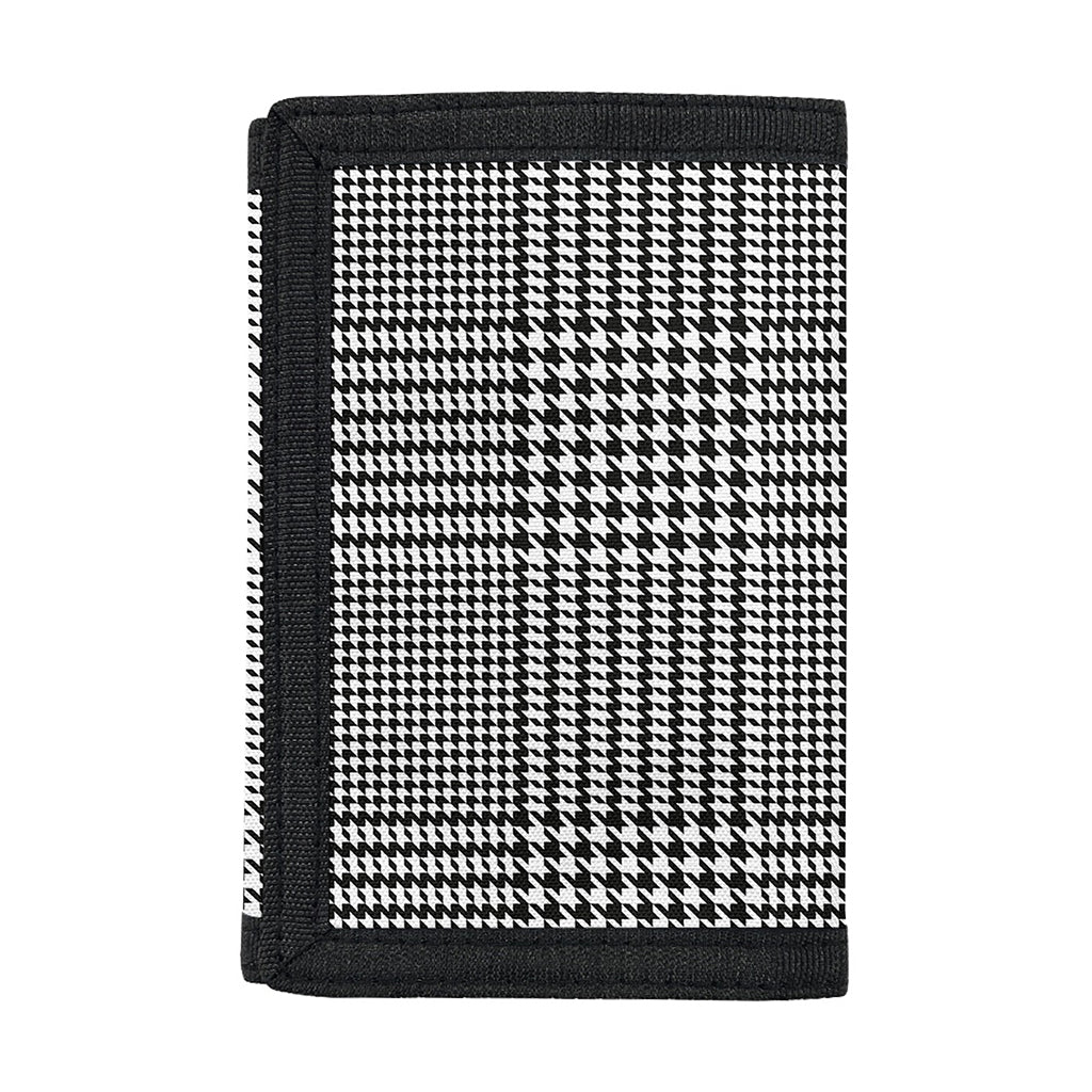 Black And White Glen Plaid Print Trifold Wallet