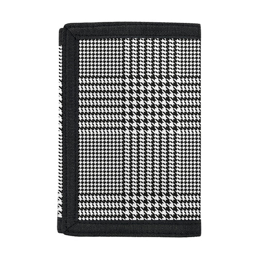 Black And White Glen Plaid Print Trifold Wallet