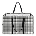 Black And White Glen Plaid Print Utility Tote Bag