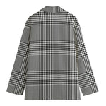 Black And White Glen Plaid Print Women's Blazer