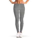 Black And White Glen Plaid Print Women's Leggings
