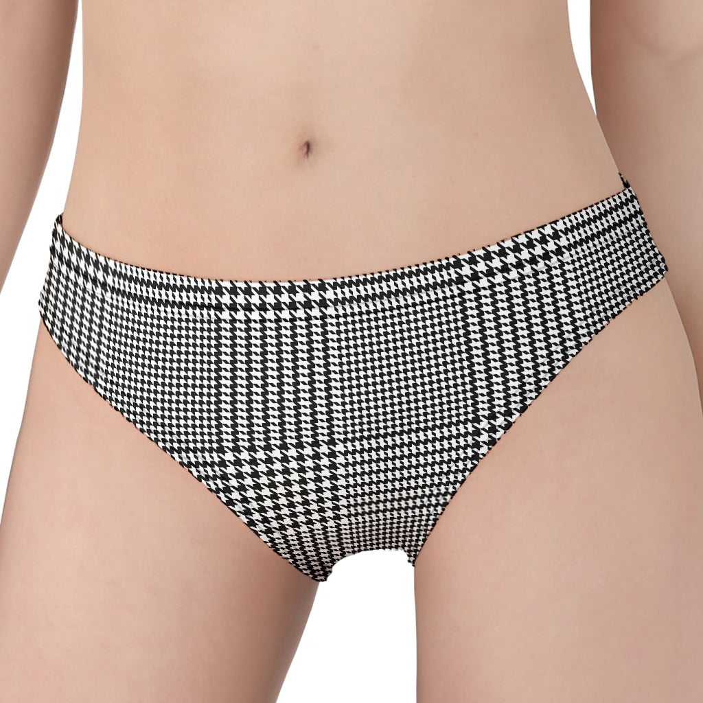 Black And White Glen Plaid Print Women's Panties