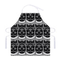 Black And White Gothic Wiccan Cat Print Adjustable Apron