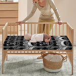 Black And White Gothic Wiccan Cat Print Baby Crib Sheet