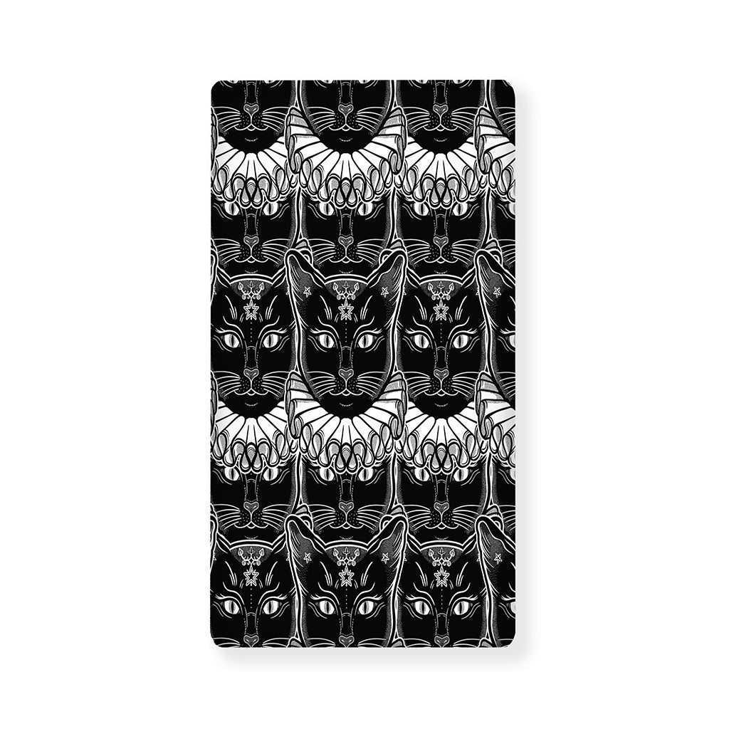 Black And White Gothic Wiccan Cat Print Baby Crib Sheet