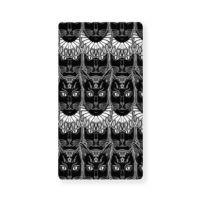 Black And White Gothic Wiccan Cat Print Baby Crib Sheet