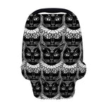 Black And White Gothic Wiccan Cat Print Baby Seat Cover