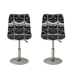Black And White Gothic Wiccan Cat Print Bar Stool Covers
