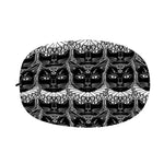 Black And White Gothic Wiccan Cat Print Car Side Mirror Covers