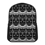 Black And White Gothic Wiccan Cat Print Casual Backpack