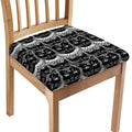Black And White Gothic Wiccan Cat Print Chair Cushion Cover