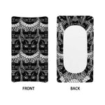 Black And White Gothic Wiccan Cat Print Changing Pad Cover