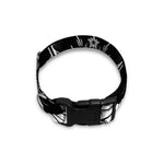 Black And White Gothic Wiccan Cat Print Dog Collar