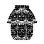 Black And White Gothic Wiccan Cat Print Dog Zip Up Hoodie