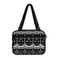 Black And White Gothic Wiccan Cat Print Double Strap Bible Bag