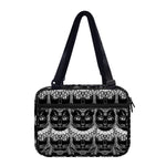 Black And White Gothic Wiccan Cat Print Double Strap Bible Bag