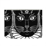 Black And White Gothic Wiccan Cat Print Drum Lamp Shade