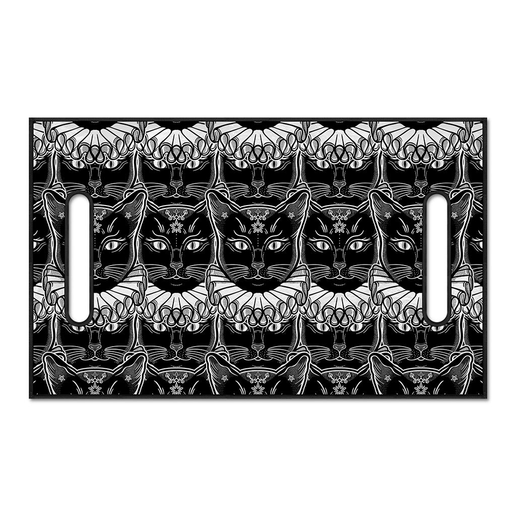 Black And White Gothic Wiccan Cat Print Golf Cart Seat Cover