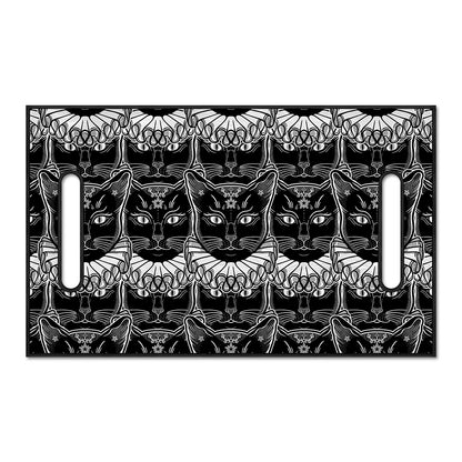 Black And White Gothic Wiccan Cat Print Golf Cart Seat Cover