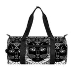 Black And White Gothic Wiccan Cat Print Gym Bag