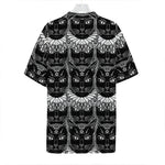 Black And White Gothic Wiccan Cat Print Hawaiian Shirt
