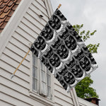 Black And White Gothic Wiccan Cat Print House Flag