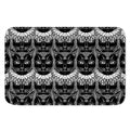 Black And White Gothic Wiccan Cat Print Indoor Door Mat