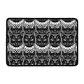 Black And White Gothic Wiccan Cat Print Kitchen Mat