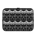 Black And White Gothic Wiccan Cat Print Laptop Sleeve