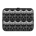 Black And White Gothic Wiccan Cat Print Laptop Sleeve