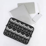 Black And White Gothic Wiccan Cat Print Laptop Sleeve