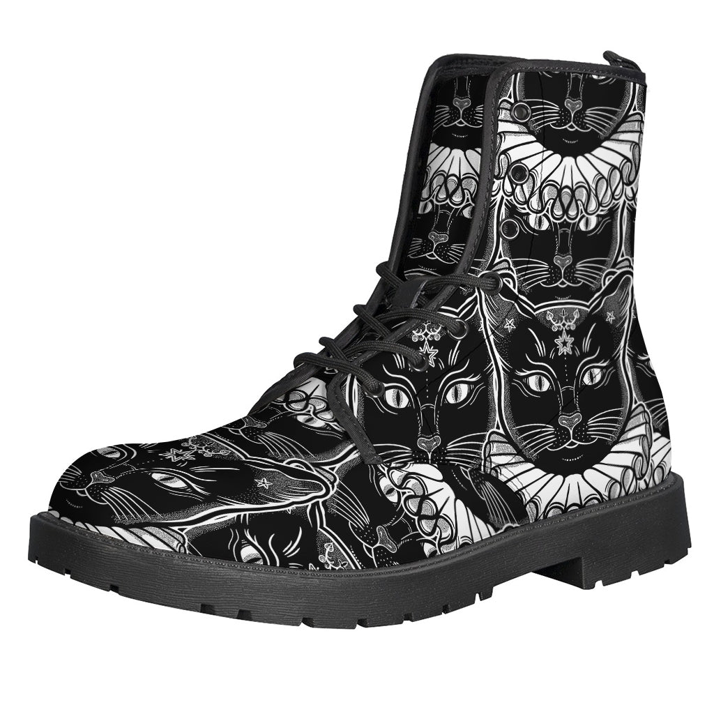 Black And White Gothic Wiccan Cat Print Backpack