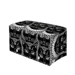 Black And White Gothic Wiccan Cat Print Leather Tissue Box Cover
