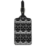 Black And White Gothic Wiccan Cat Print Luggage Tag