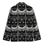 Black And White Gothic Wiccan Cat Print Men's Blazer