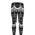 Black And White Gothic Wiccan Cat Print Men's Leggings