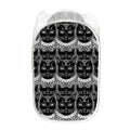 Black And White Gothic Wiccan Cat Print Mesh Laundry Hamper