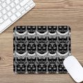 Black And White Gothic Wiccan Cat Print Mouse Pad