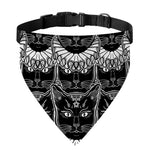 Black And White Gothic Wiccan Cat Print Over The Collar Dog Bandana