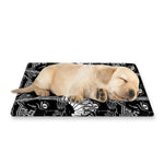 Black And White Gothic Wiccan Cat Print Pet Cooling Mat Cover