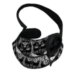 Black And White Gothic Wiccan Cat Print Pet Sling Carrier