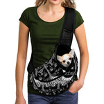 Black And White Gothic Wiccan Cat Print Pet Sling Carrier
