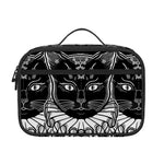 Black And White Gothic Wiccan Cat Print Portable Lunch Bag