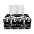 Black And White Gothic Wiccan Cat Print Rectangle Tissue Box Cover