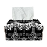 Black And White Gothic Wiccan Cat Print Rectangle Tissue Box Cover