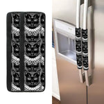 Black And White Gothic Wiccan Cat Print Refrigerator Handle Covers
